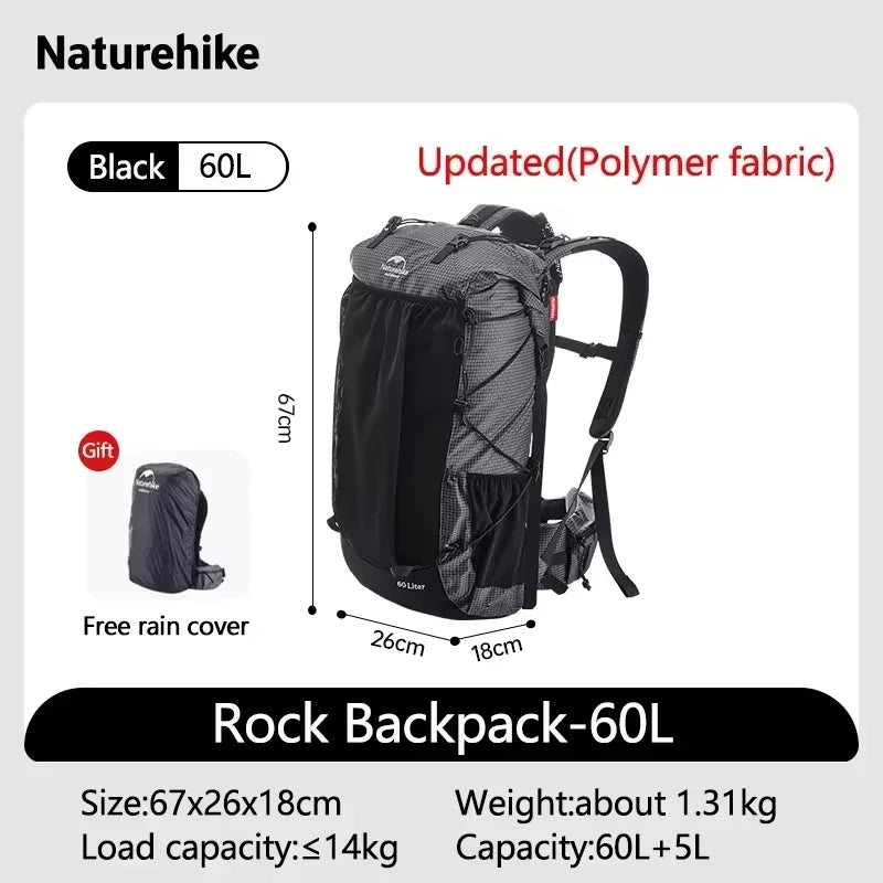 Naturehike Rock Outdoor Backpack For Hiking With Rain Cover