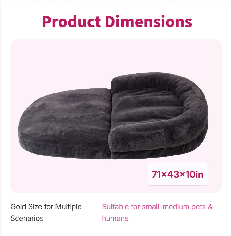 Dual-Use Foldable Pet Bed For Dogs And Owners