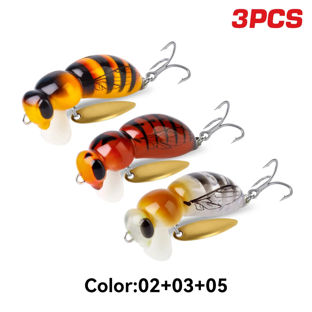 Kingdom Wasp Minnow Floating Lure With Spinner