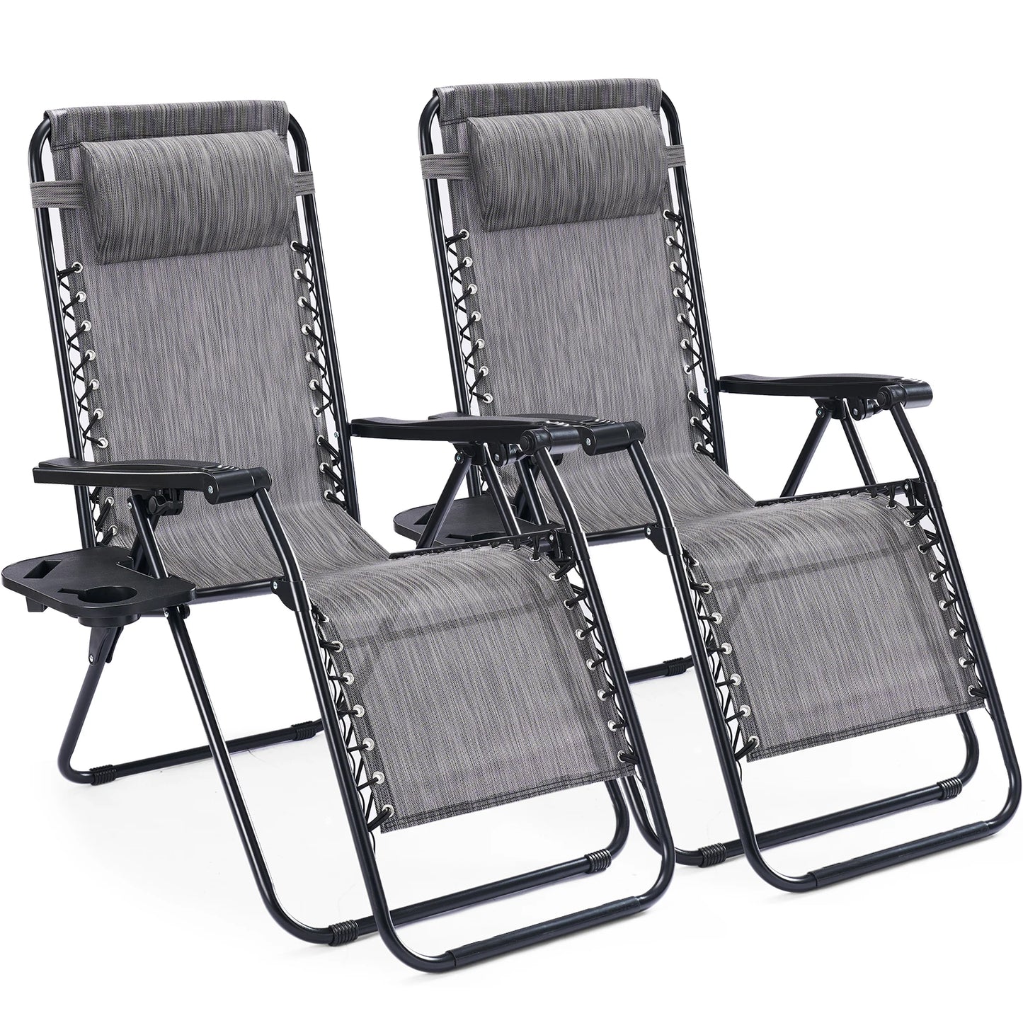 JHK Zero Gravity Recliner Chairs Outdoor Folding Set Of 2
