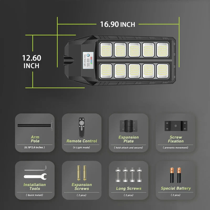 Solar Street Light 4000W LED Flood Light With Motion Sensor
