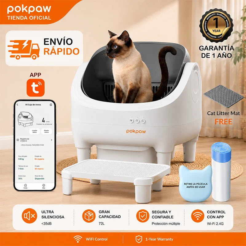 Pokpaw Automatic Self Cleaning Litter Box For Cats