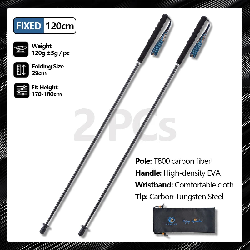 OKHEALING Carbon Fiber Trekking Poles Collapsible