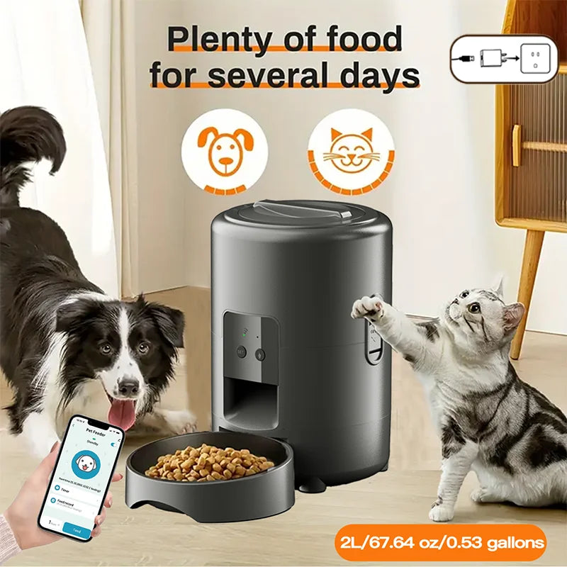 2L Smart WiFi Automatic Pet Feeder For Cats And Dogs