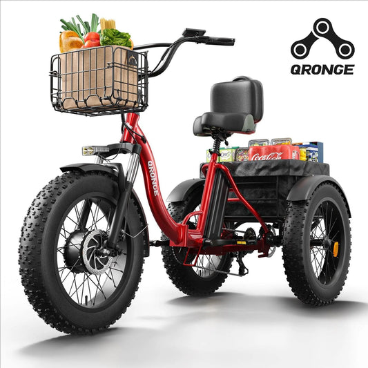 QRONGE 960W Folding Electric Tricycle With 36V 50 Mile Range