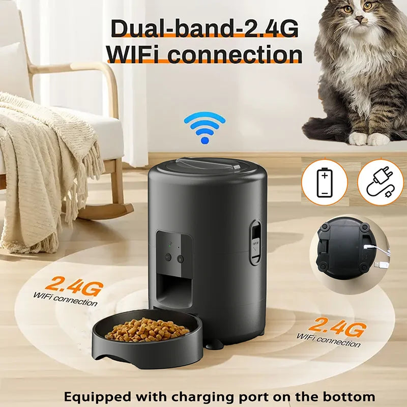 2L Smart WiFi Automatic Pet Feeder For Cats And Dogs