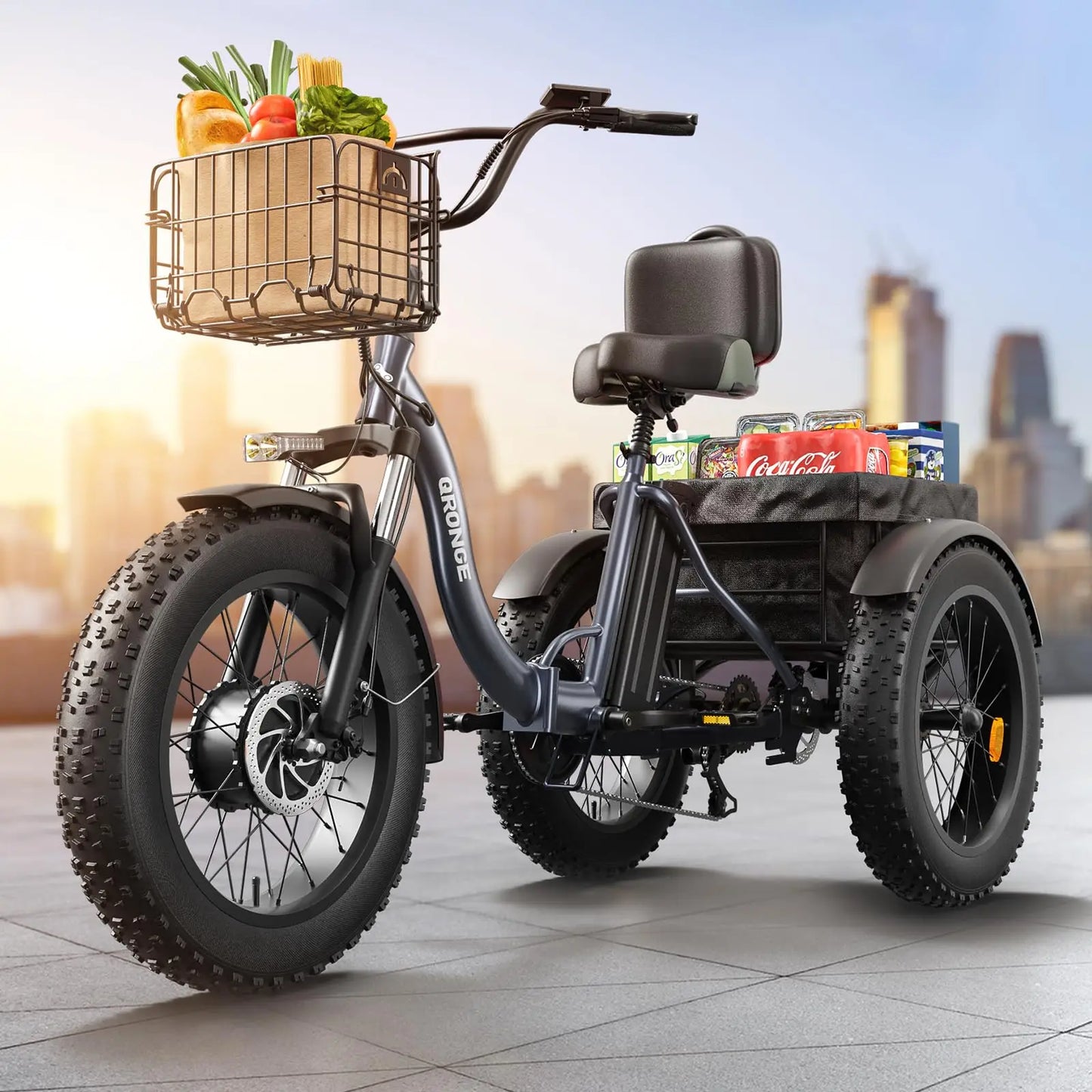 QRONGE 960W Folding Electric Tricycle With 36V 50 Mile Range