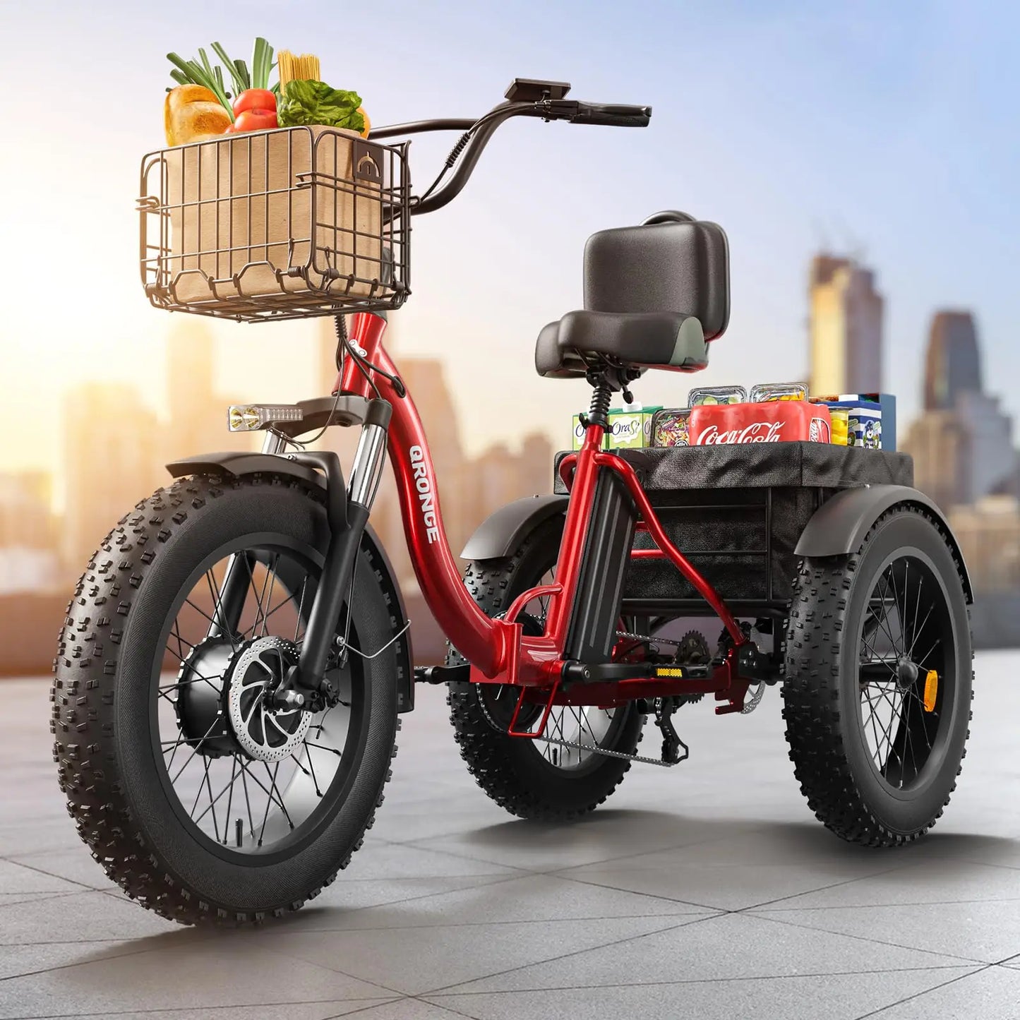 QRONGE 960W Folding Electric Tricycle With 36V 50 Mile Range