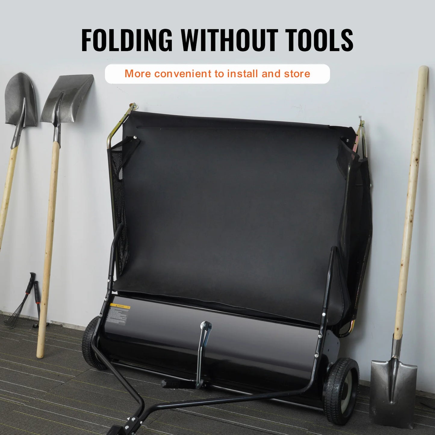 SucceBuy Tow Behind Lawn Sweeper With Adjustable Sweep