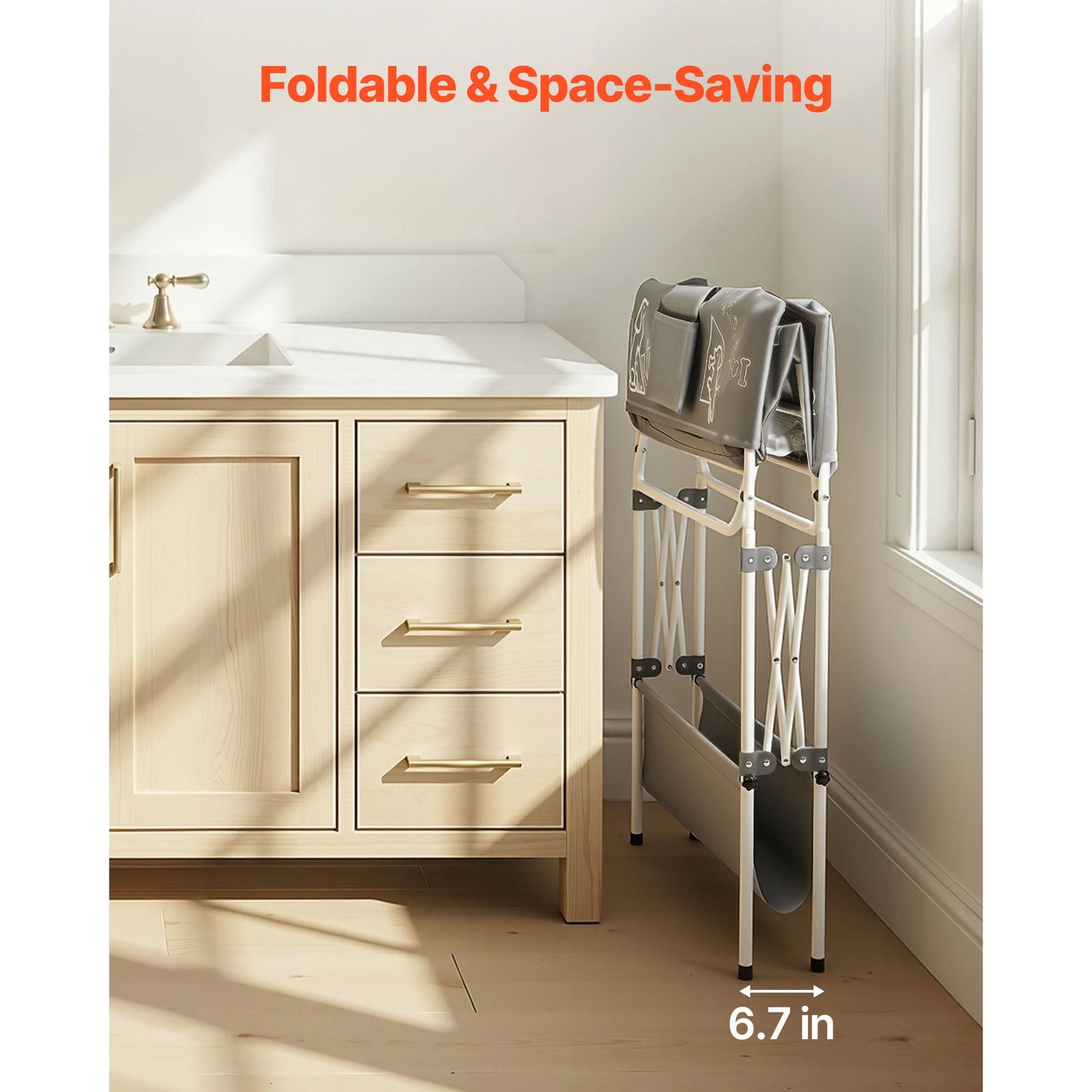 SucceBuy Foldable Elevated Dog Bathtub With Built In Drain