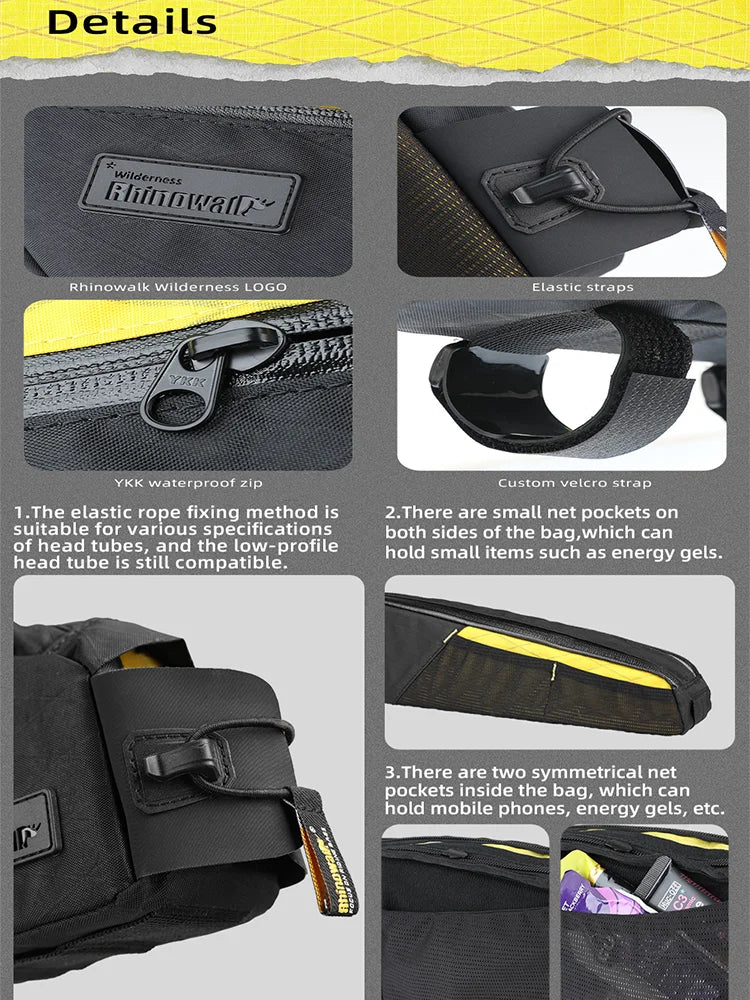 Rhinowalk 2L Water Resistant Bike Top Tube Bag
