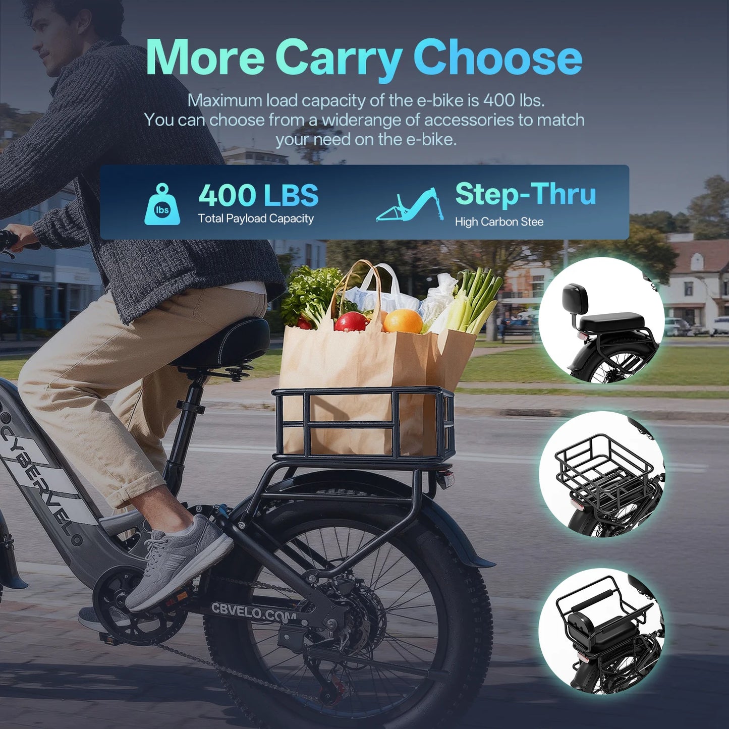 Cybervelo EK12 1500W Peak Electric Bike 20Ah Battery