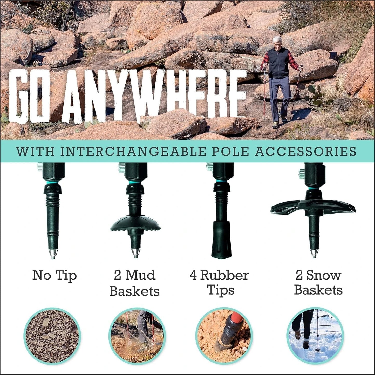 Lightweight 7075 Aluminum Collapsible Trekking Poles