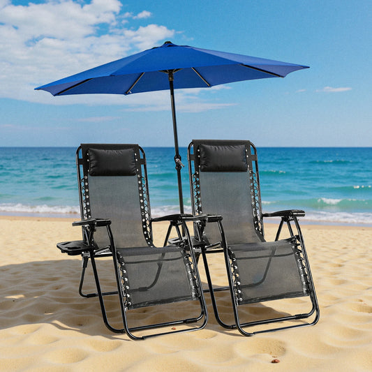 JHK Zero Gravity Portable Recliner With Adjustable Pillow