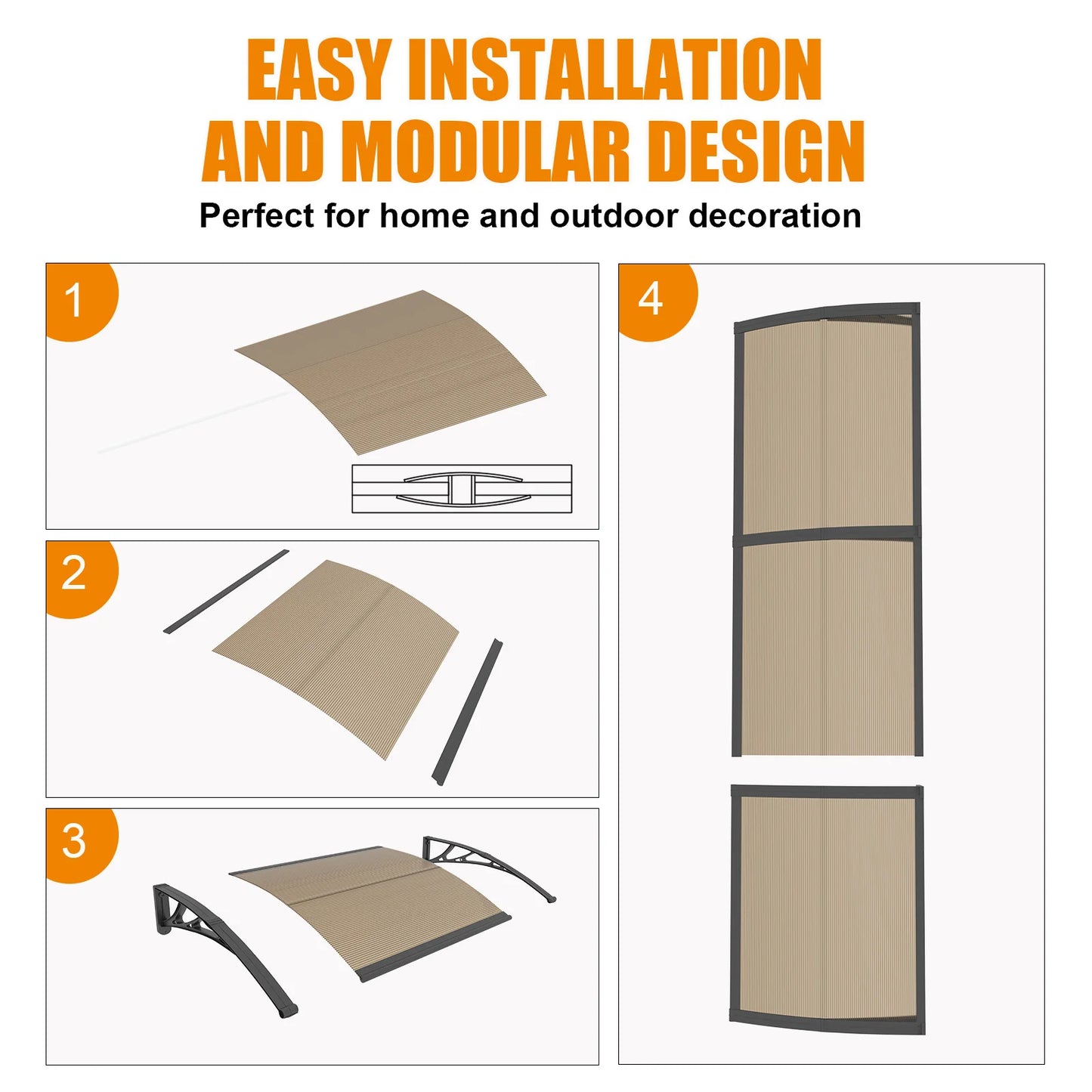 GUANSU-CN Door and Window Awnings PC Material