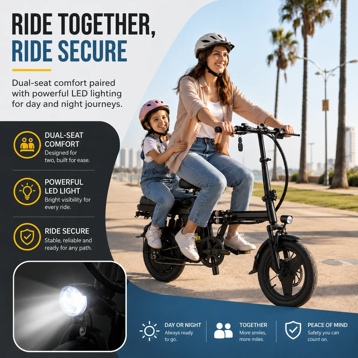 Foldable 500W Electric Bicycle For Adults 48V 15Ah