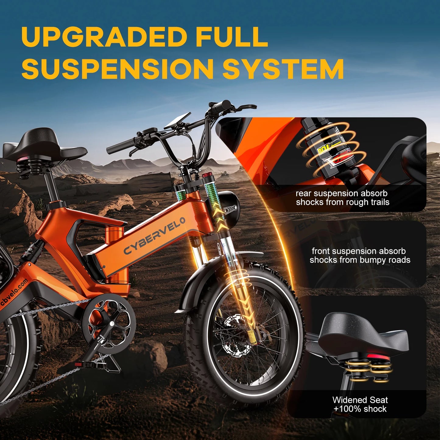 CYBERVELO EK6 Fat Tire Foldable 2000W Ebike 48V Battery