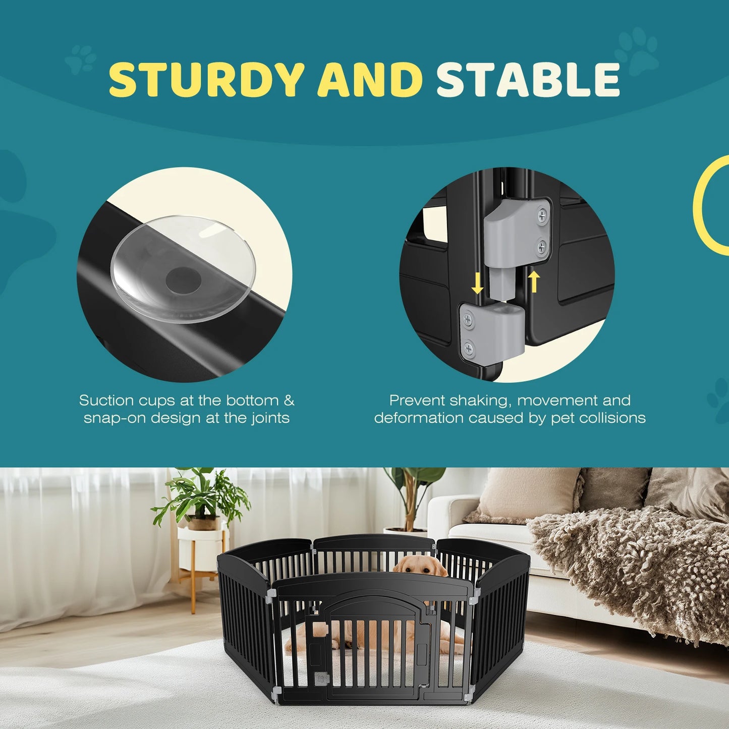 JHK Plastic Dog Playpen Portable Indoor Outdoor Pet Fence