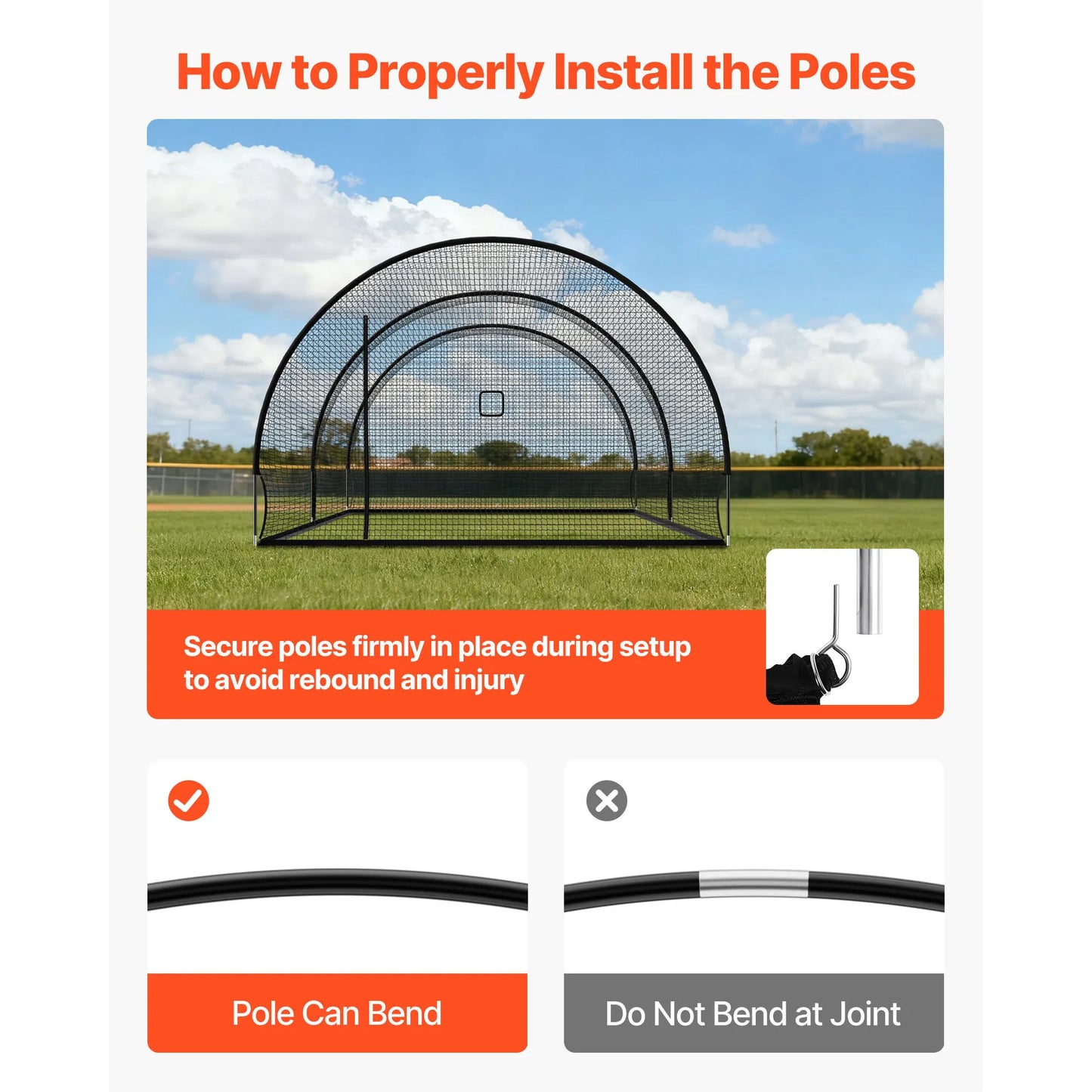 VEVOR Baseball Batting Cage With Pitching Machine Netting