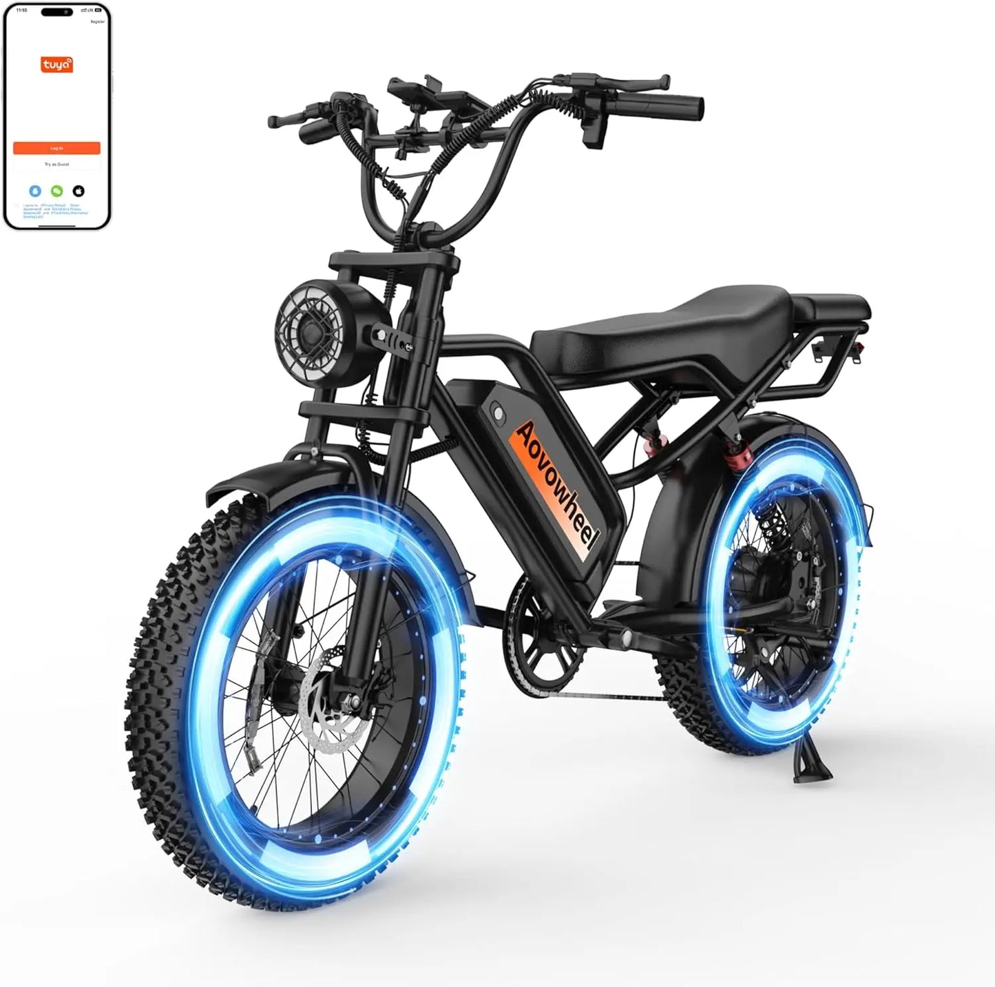 AOVOPRO 1500W Fat Tire Electric Bike 70 Miles Range