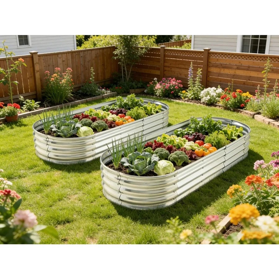 Raised Garden Bed Metal Elevated Planter For Vegetables