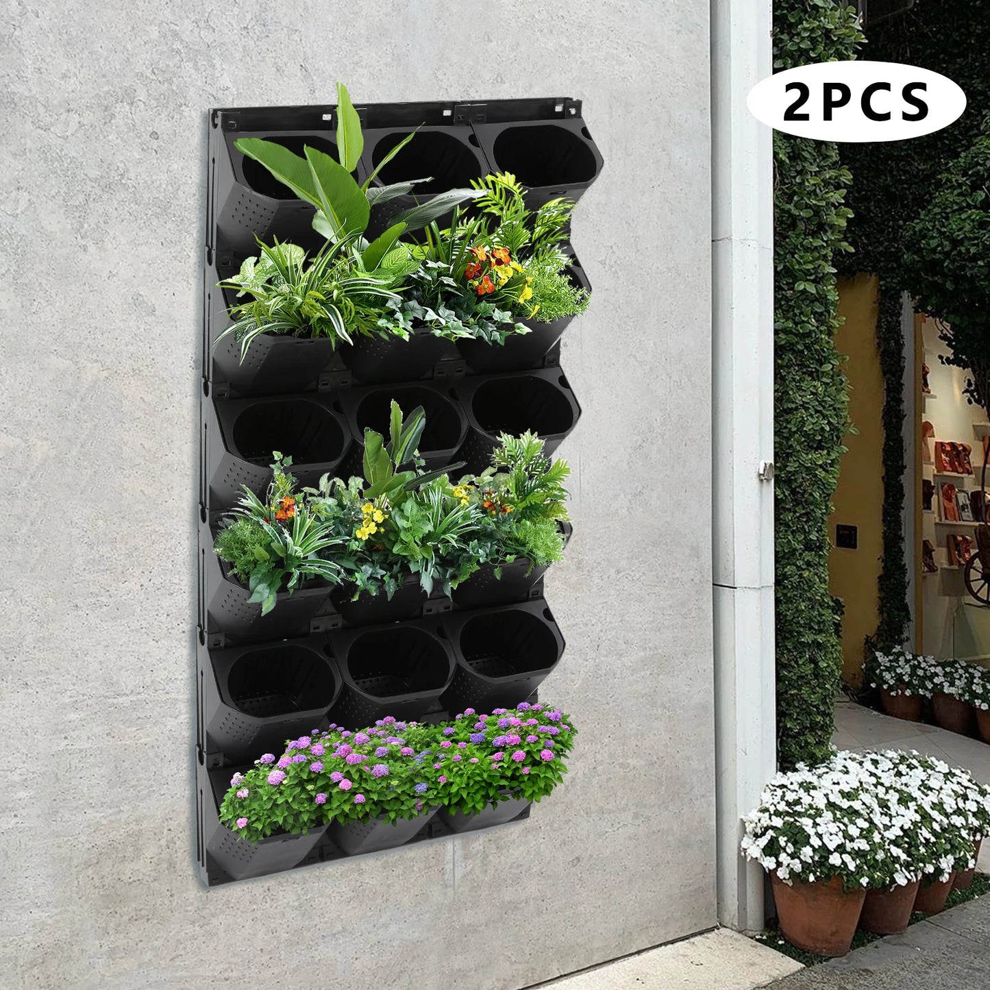 Stackable Self Watering Wall Planter 36 Pots Vertical Garden