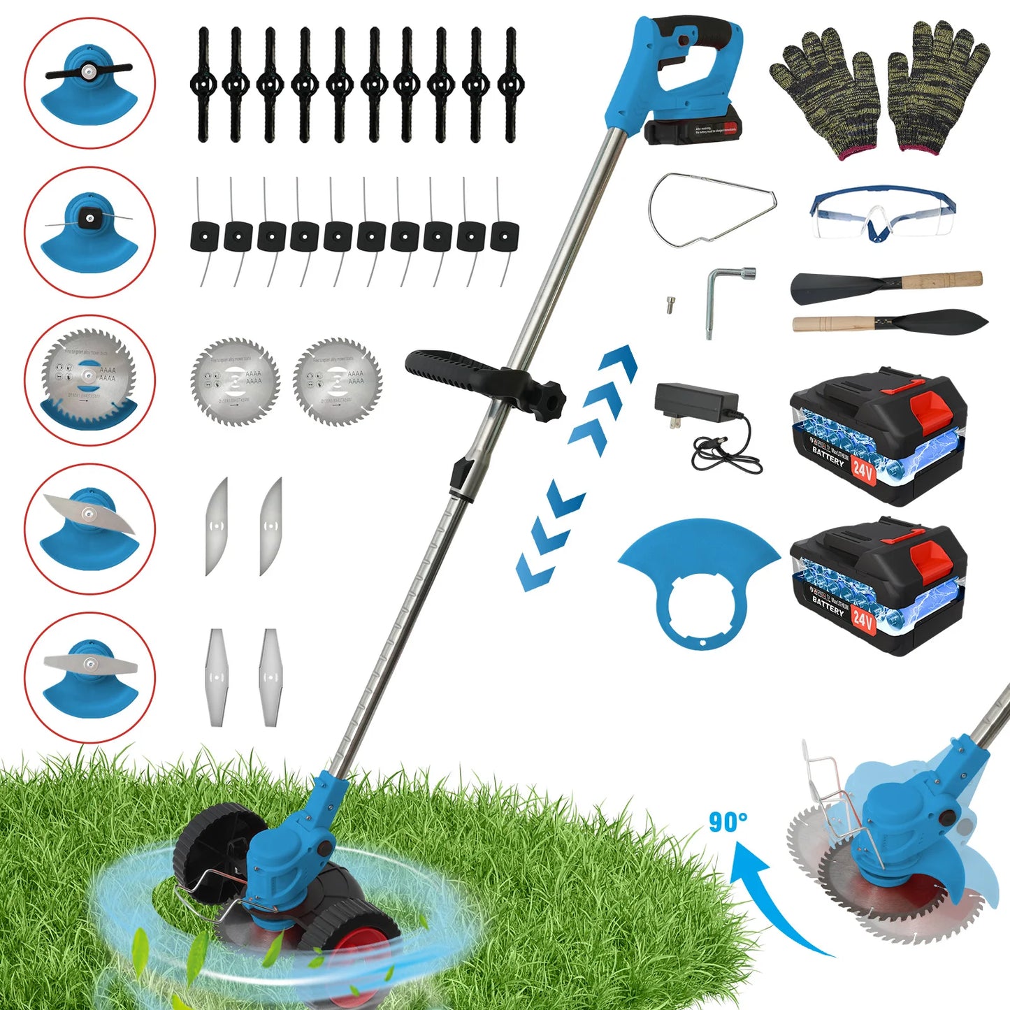 Cordless 21V 3In1 Grass Trimmer Mower Edger