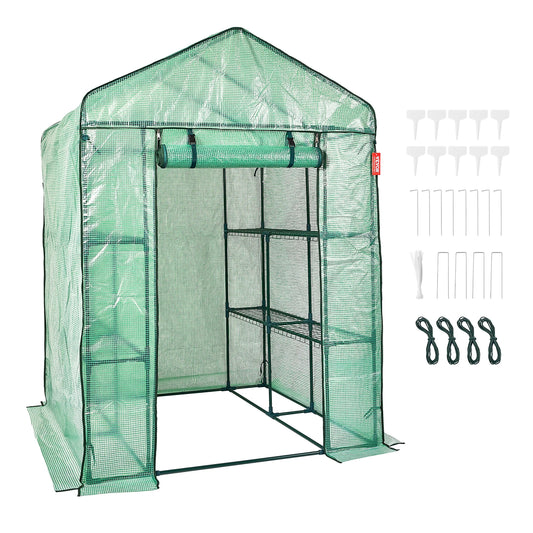 SucceBuy Walk-In Greenhouse With Shelves