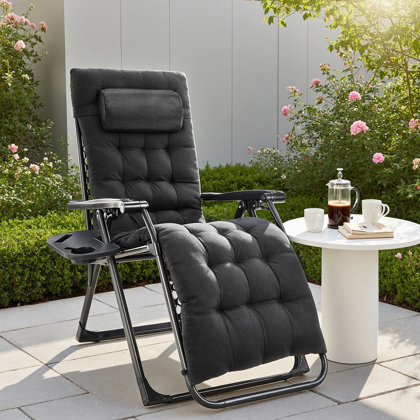 JHK Zero Gravity Portable Recliner With Adjustable Pillow