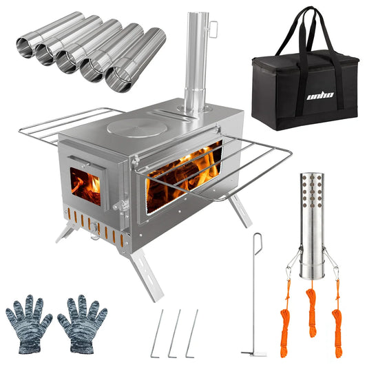 Portable Wood Burning Stove For Outdoor Heating And Cooking