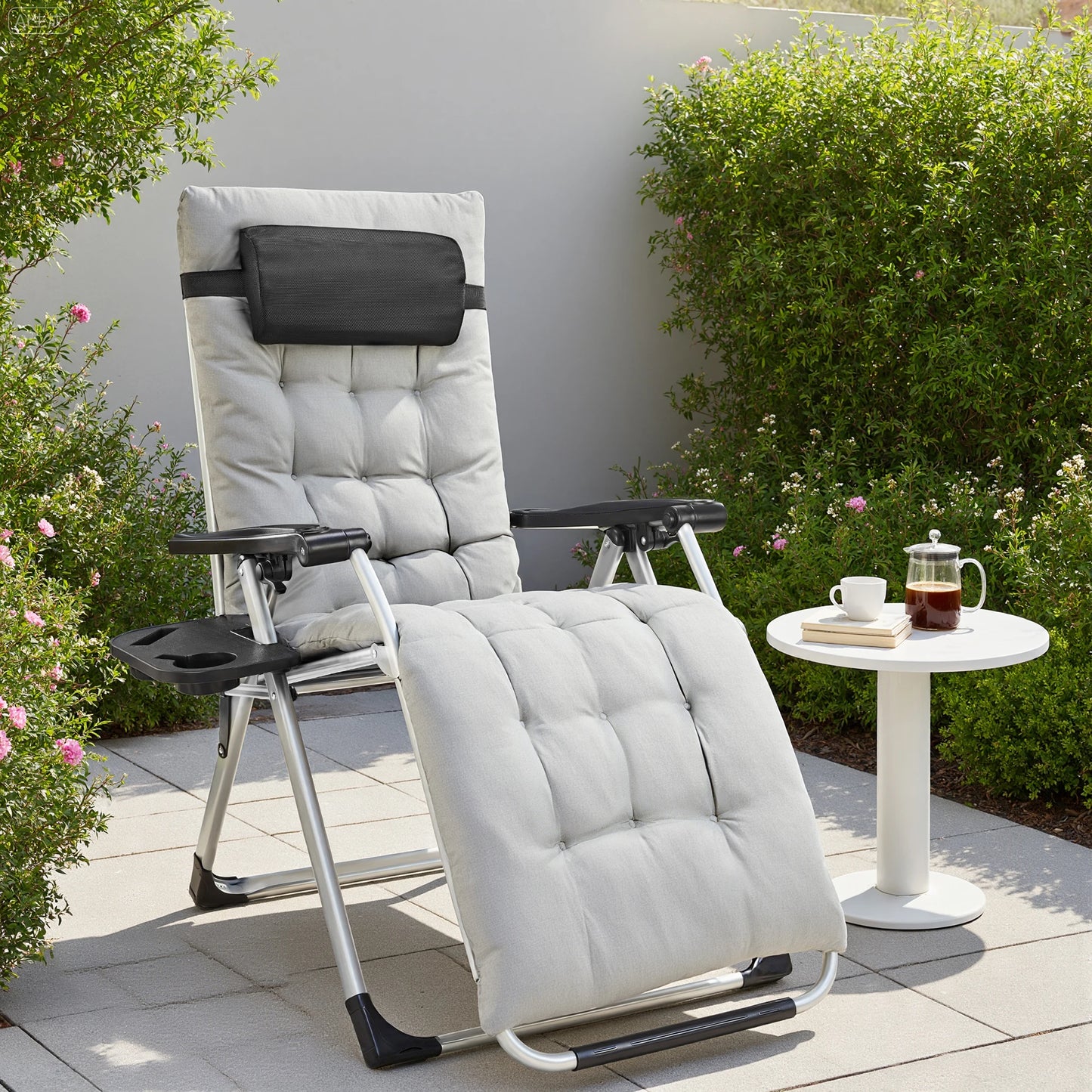JHK Zero Gravity Portable Recliner With Adjustable Pillow