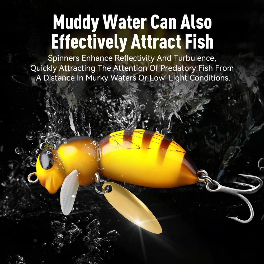 Kingdom Wasp Minnow Floating Lure With Spinner