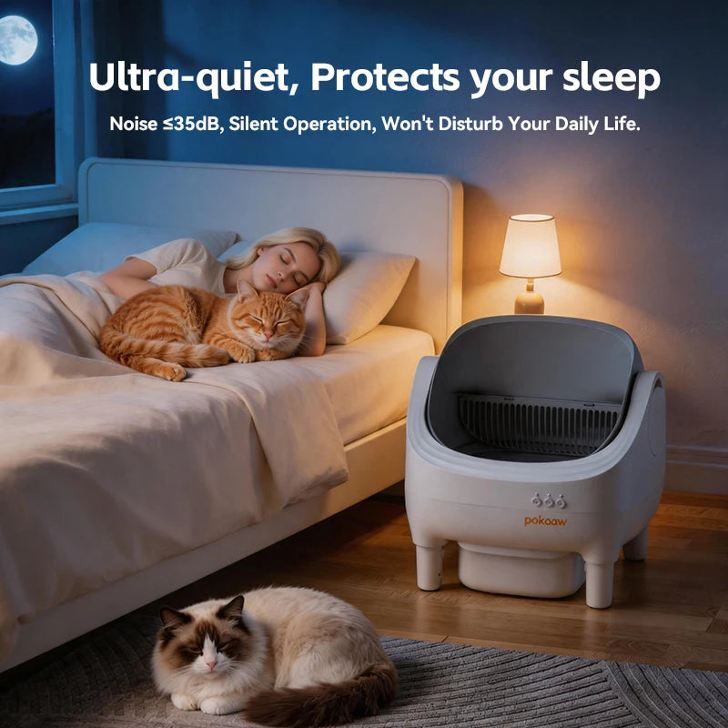 Pokpaw Automatic Self Cleaning Litter Box For Cats