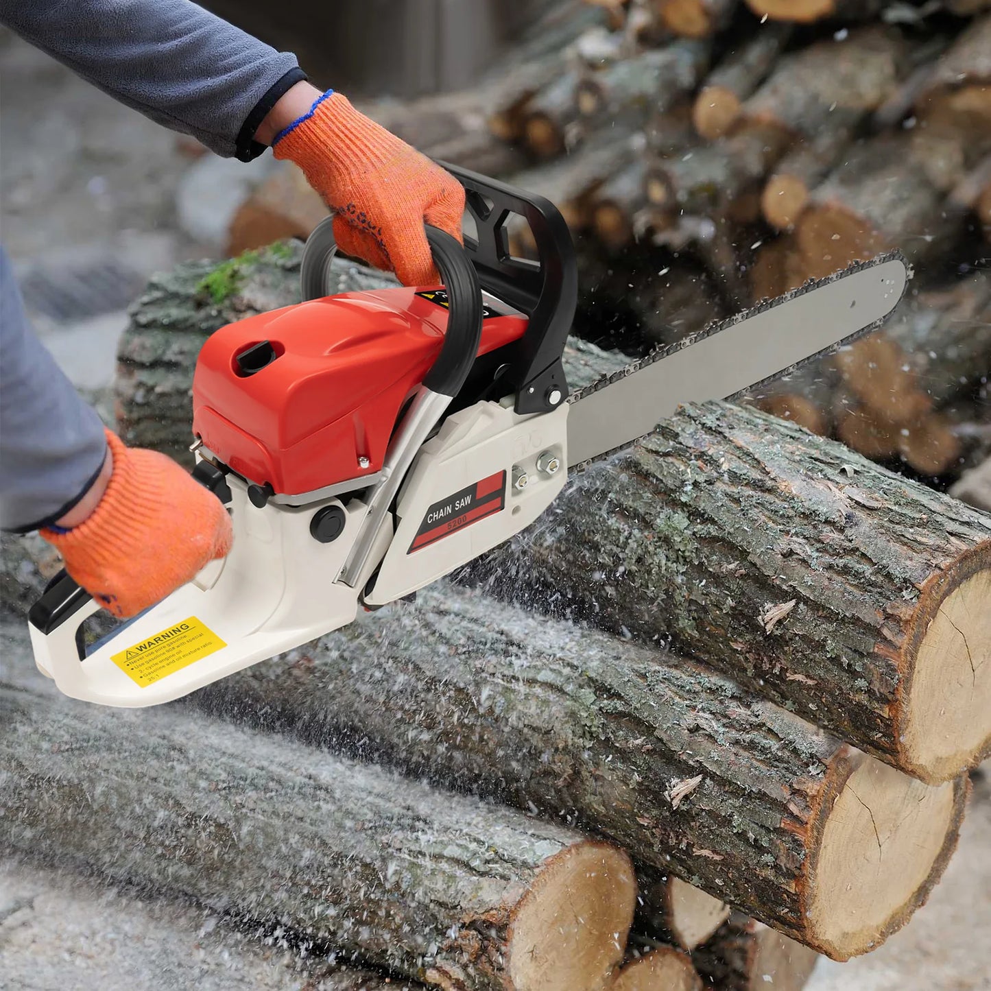 Gasoline Chainsaw 52cc Heavy Duty Cutting