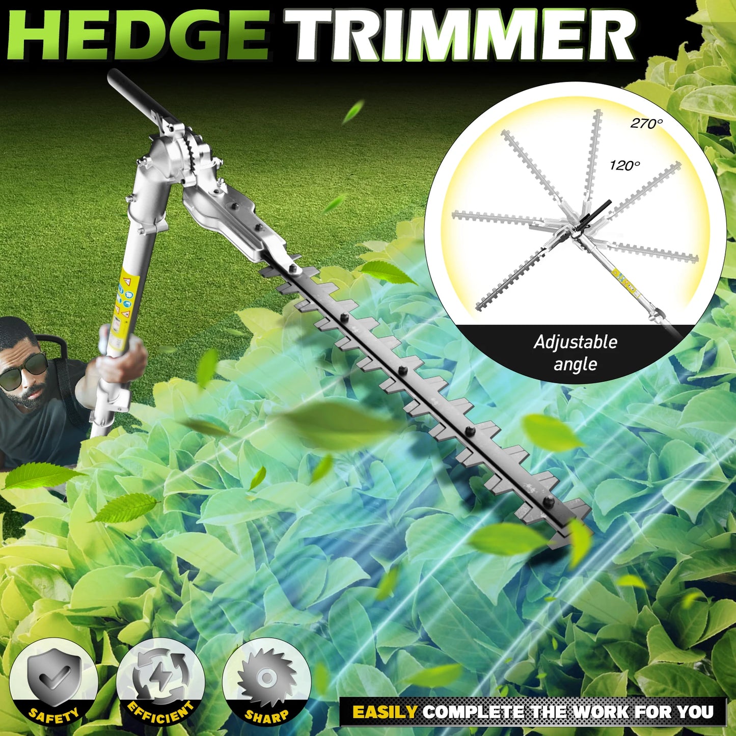 Gas Powered 6 In 1 Hedge Trimmer And Yard Tool