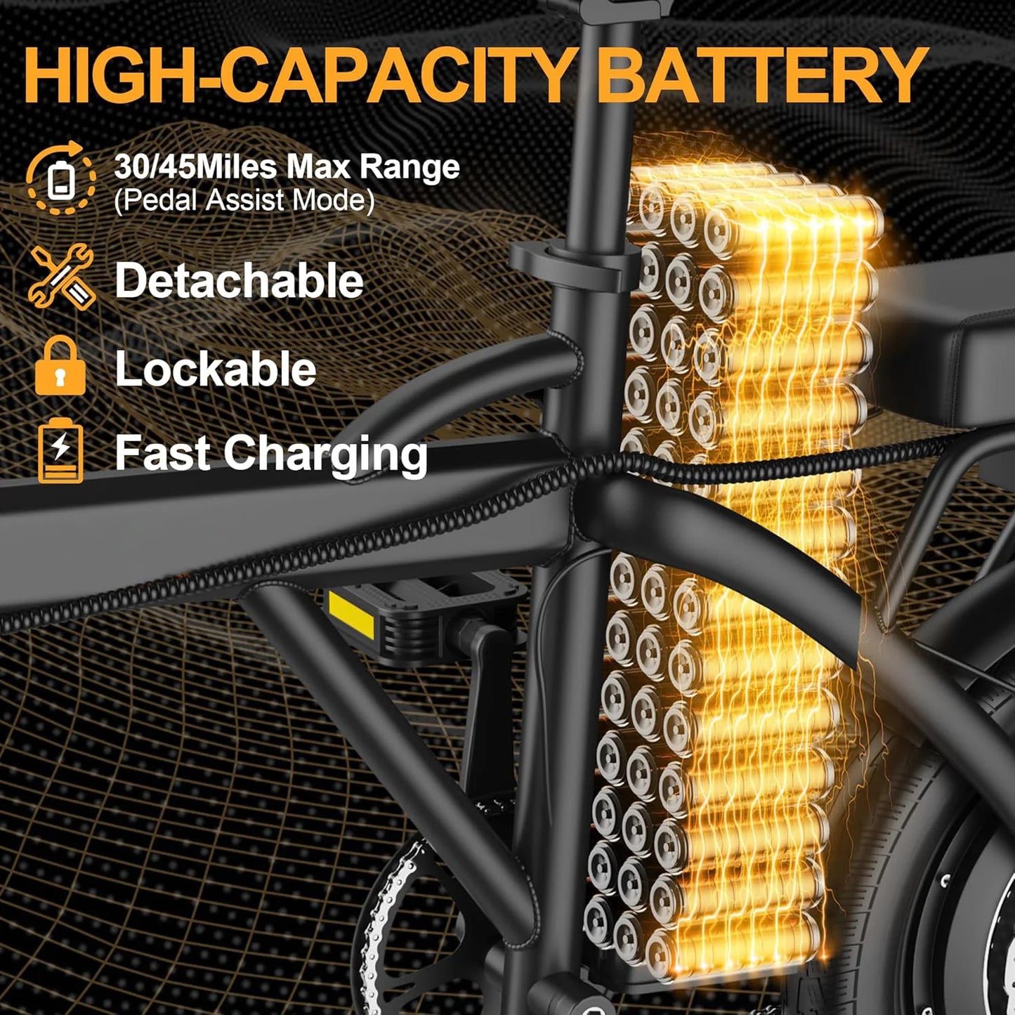 Ladped Foldable Electric Bike 500W Two Seat Long Range