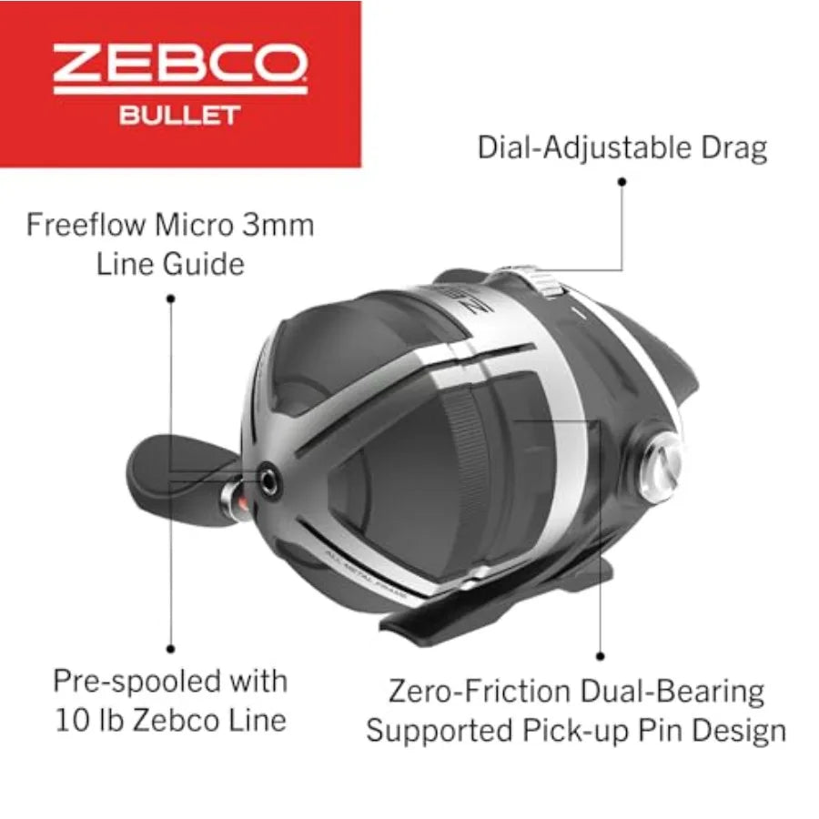 Bullet Spincast Fishing Reel With All Metal Construction