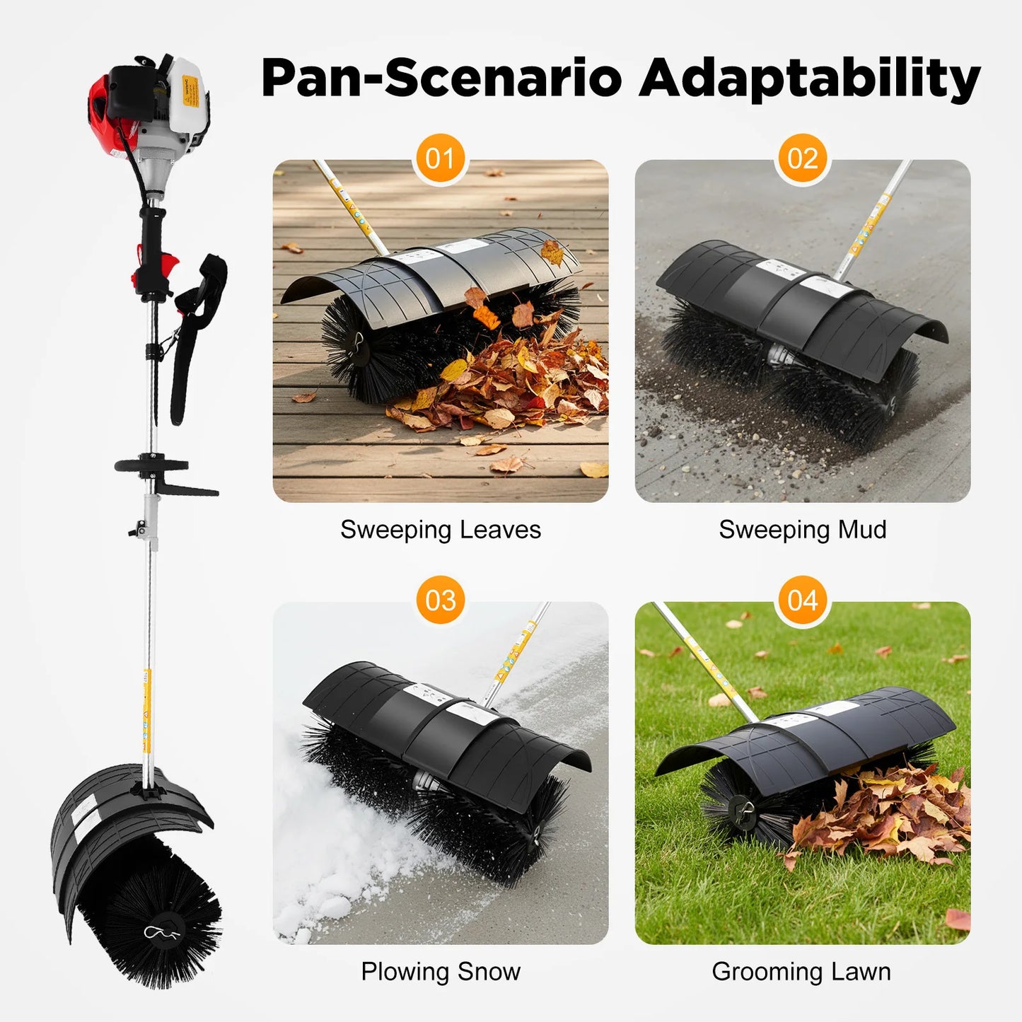 Gasoline Handheld Sweeper 2 Stroke With Wide Broom