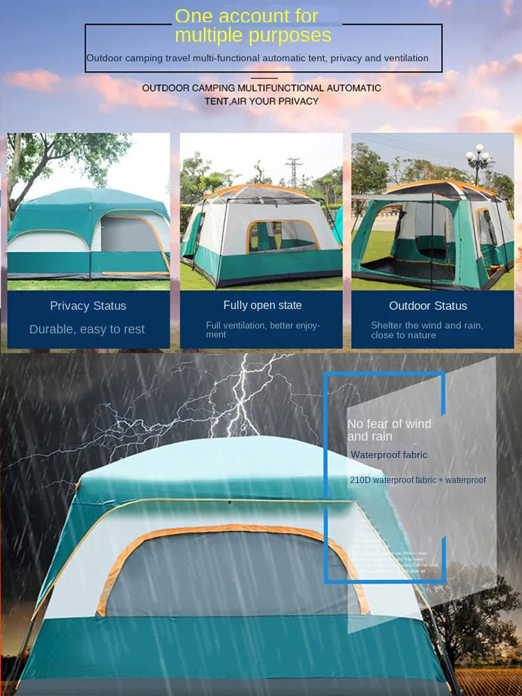 Portable Thickened Family Camping Tent Waterproof