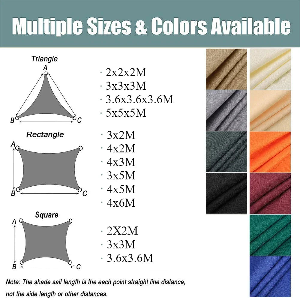 Waterproof Shade Sail Outdoor Canopy Patio Garden