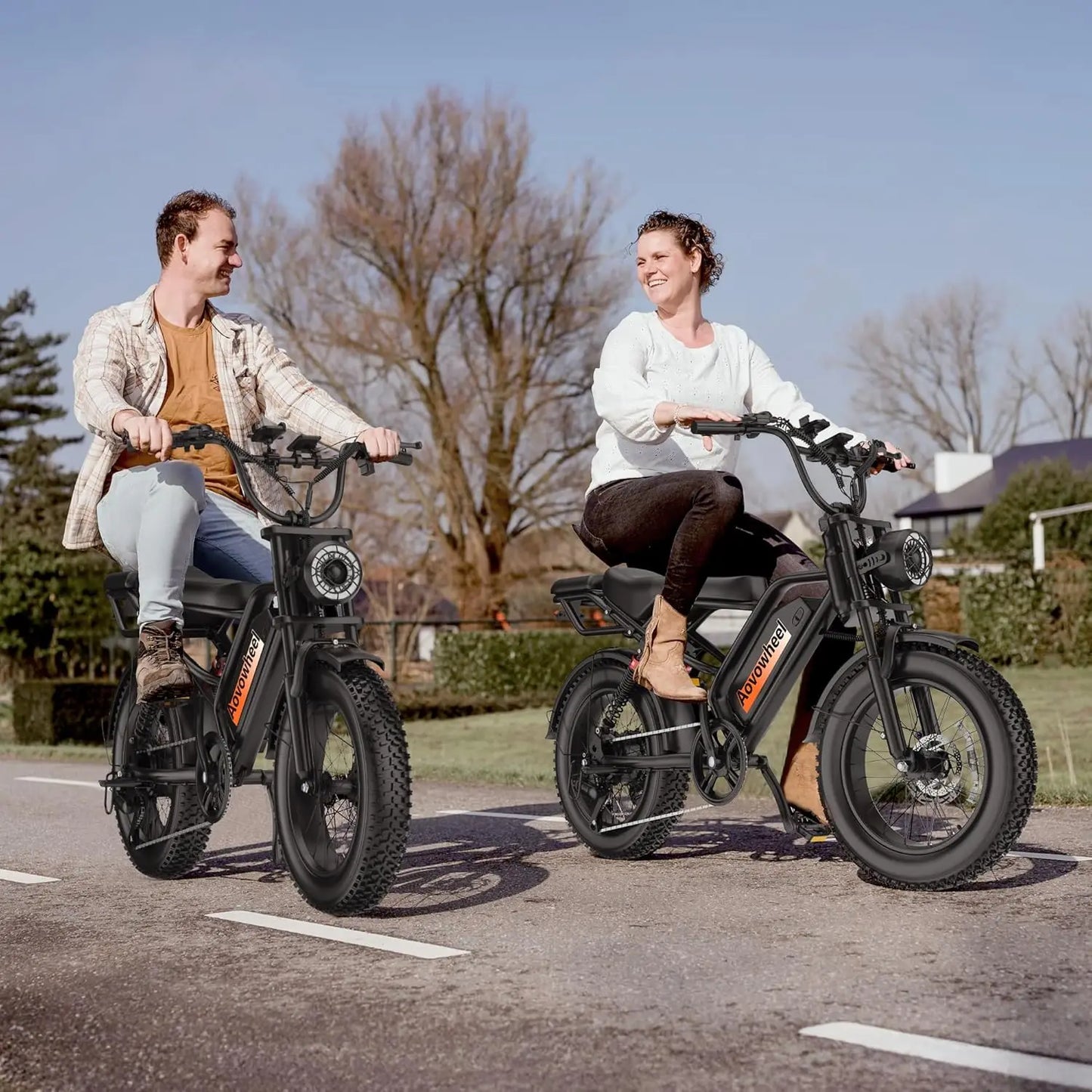 AOVOPRO 1500W Fat Tire Electric Bike 70 Miles Range
