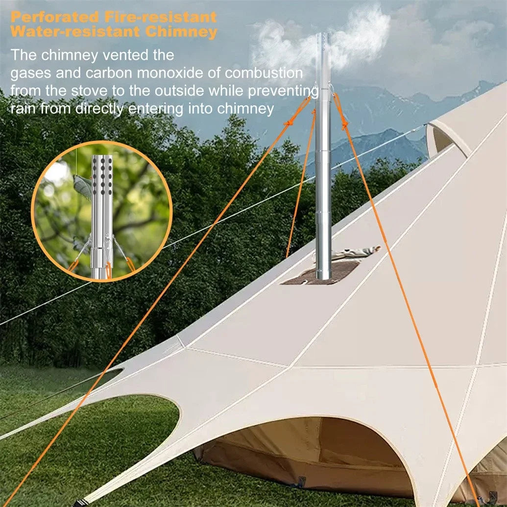 Portable Wood Burning Stove For Outdoor Heating And Cooking