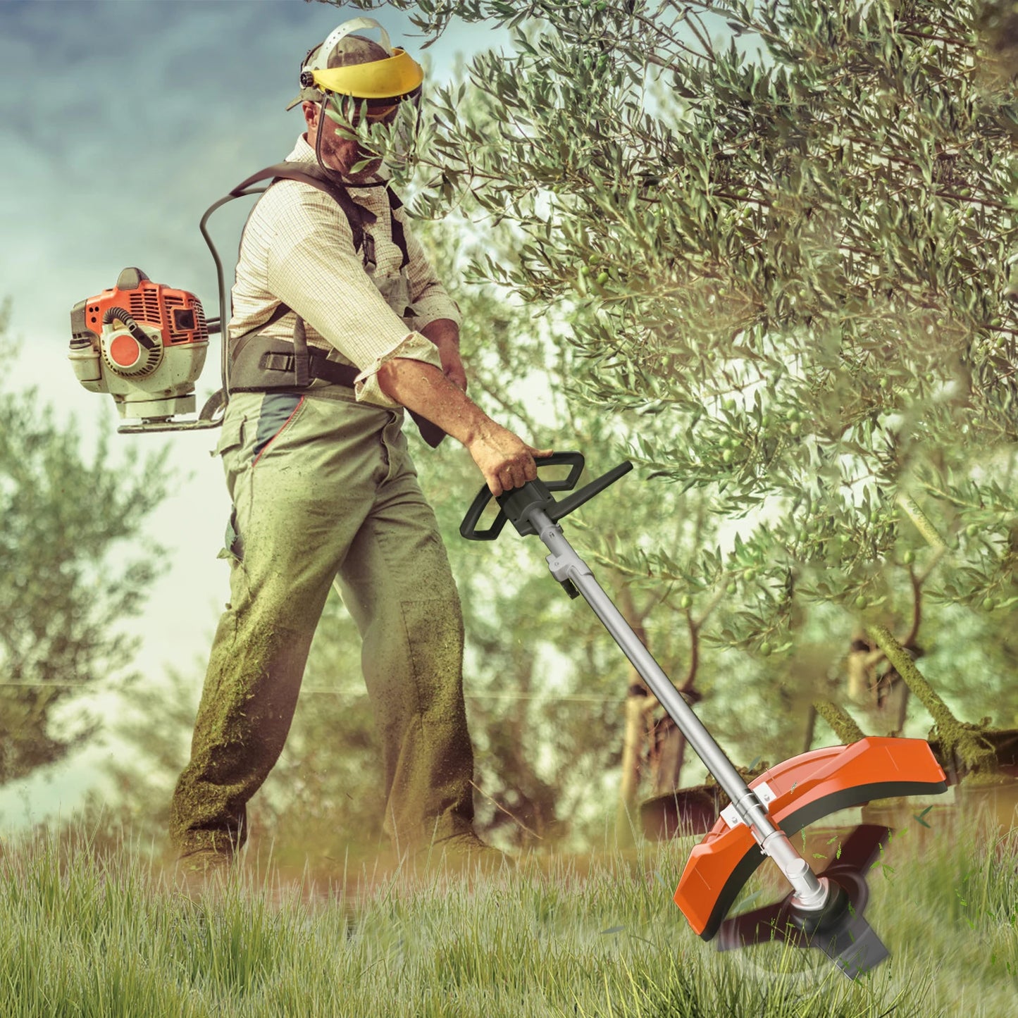 Gas Powered 6 In 1 Hedge Trimmer And Yard Tool