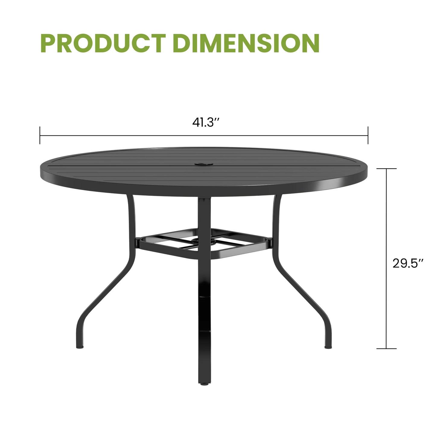 FARINI Round Outdoor Patio Dining Table Iron