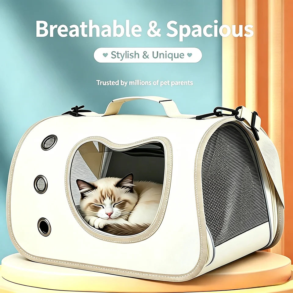 Foldable Breathable Pet Carrier For Small Dogs And Cats