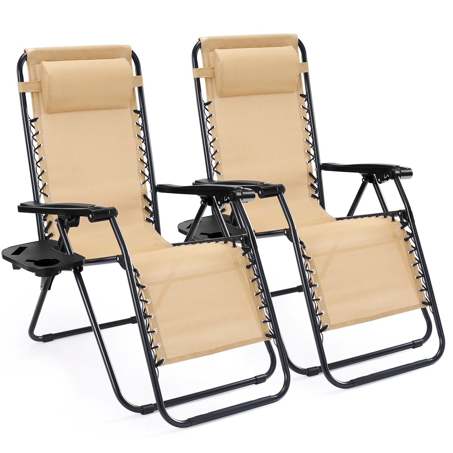 JHK Zero Gravity Recliner Chairs Outdoor Folding Set Of 2