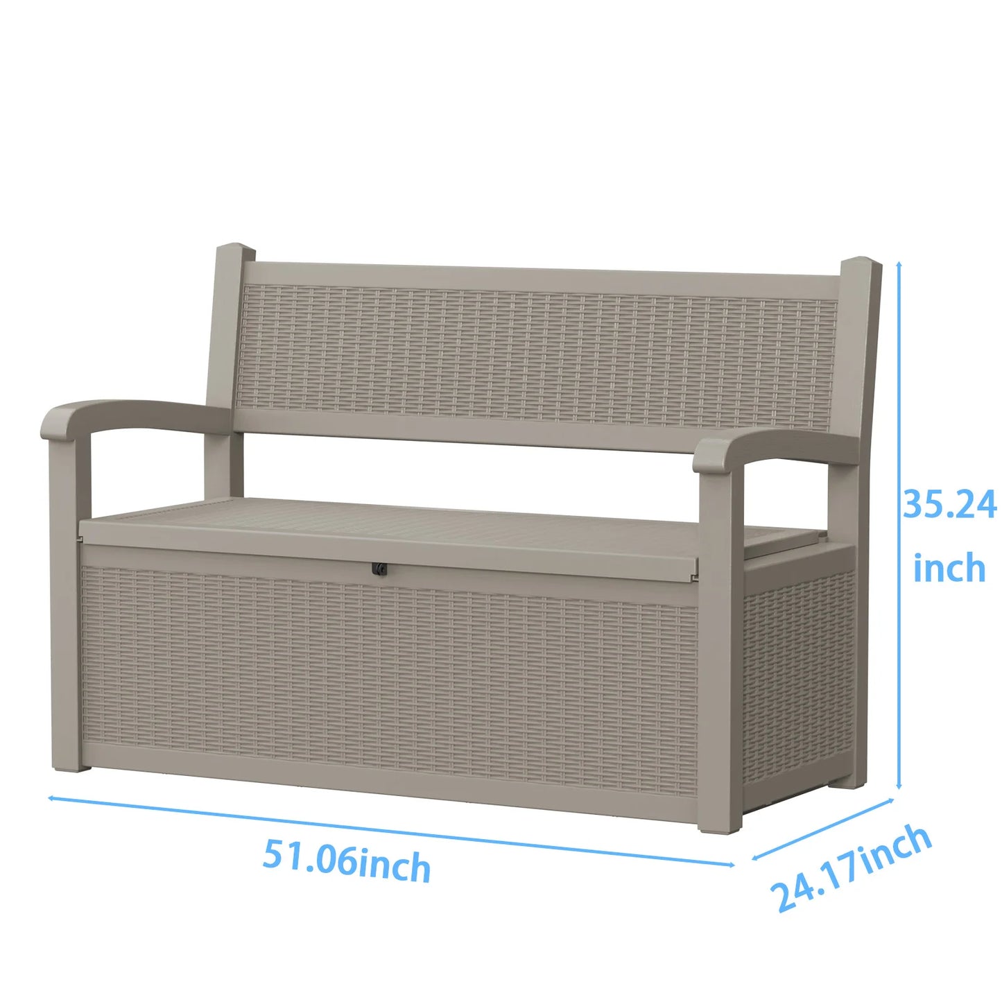 Outdoor Storage Bench With Rattan Look And Storage Box