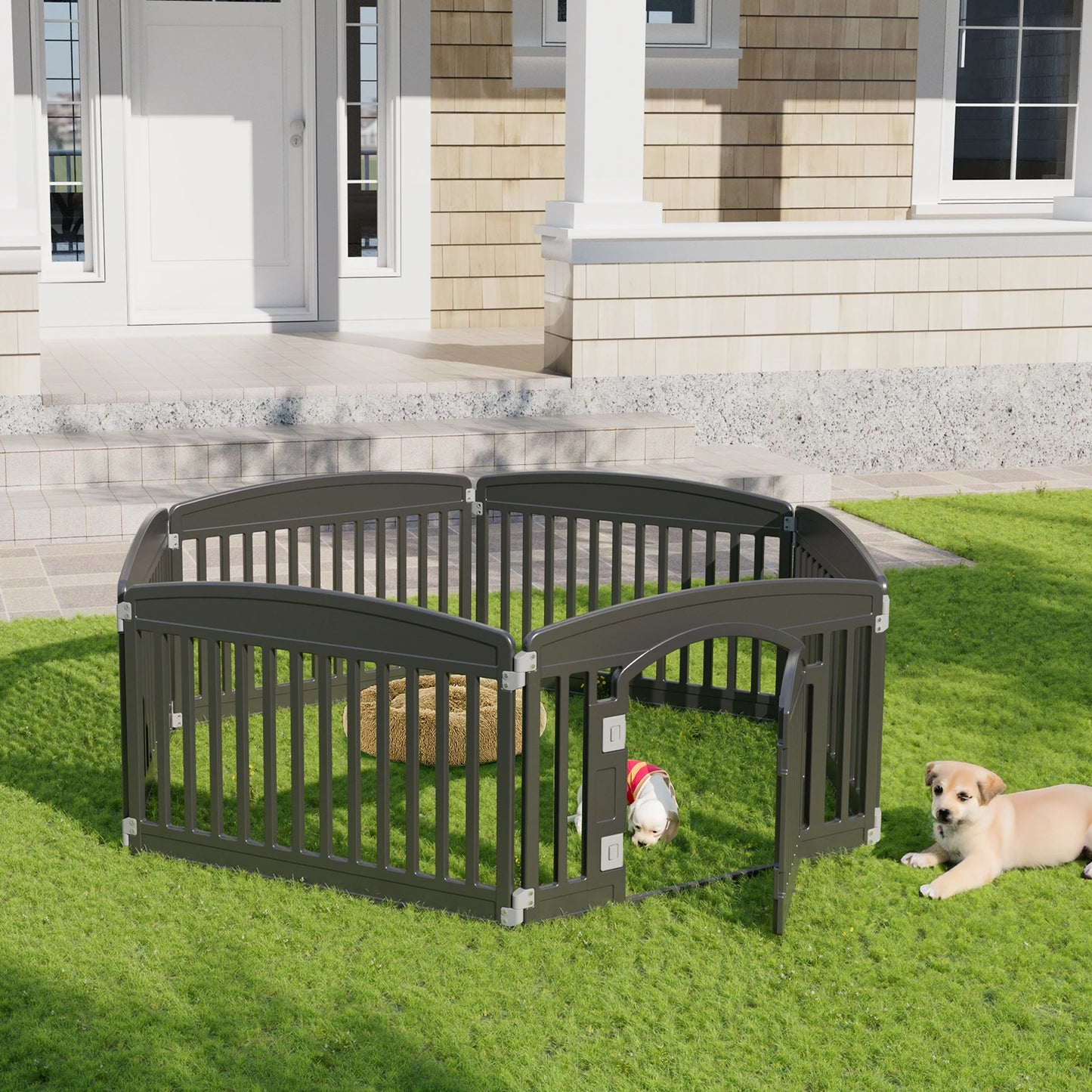 JHK Plastic Dog Playpen Portable Indoor Outdoor Pet Fence