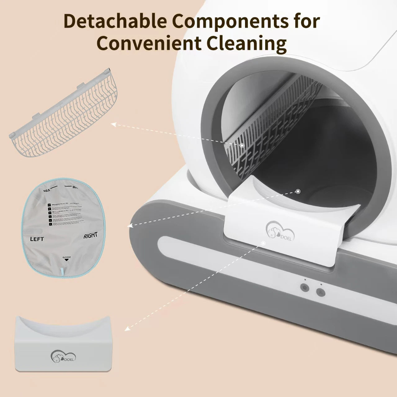 DOEL Self Cleaning Cat Litter Box With App Control