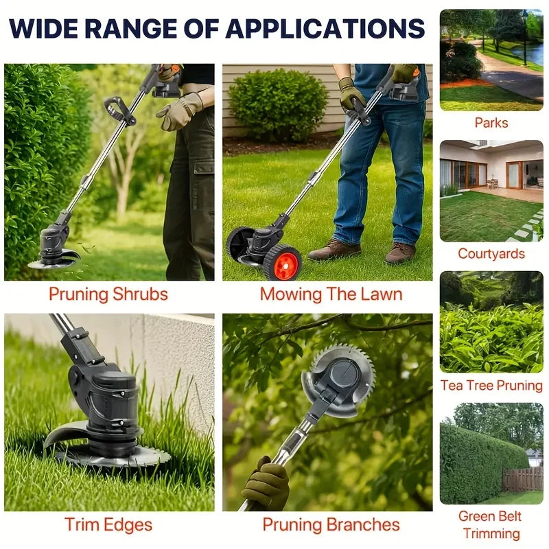 Wireless Portable Weed Trimmer With Dual Batteries